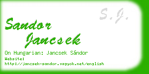 sandor jancsek business card